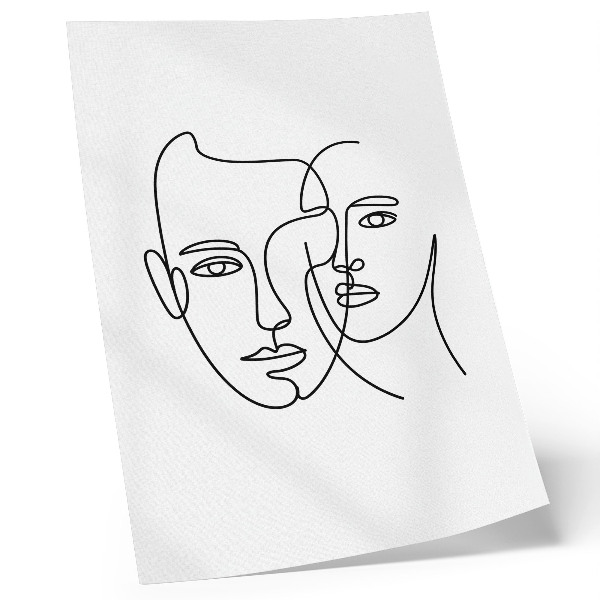 Plakatas Minimalistiniai portretai, linijinis piešinys, gylis, emocijos