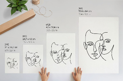 Plakatas Minimalistiniai portretai, linijinis piešinys, gylis, emocijos