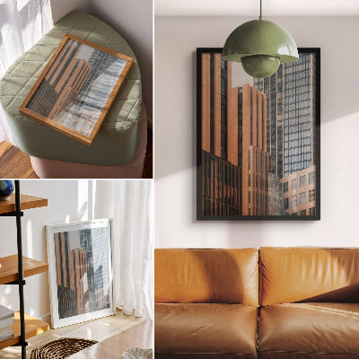 Sieninis plakatas Dangoraižiai stiklinis minimalizmas elegancija dinamika