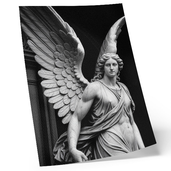 Plakatas svetainei Marmurinė angelo skulptūra, kupina detalių ir elegancijos