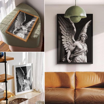 Plakatas svetainei Marmurinė angelo skulptūra, kupina detalių ir elegancijos