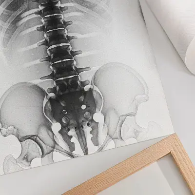 Sieninis plakatas juodos ir baltos spalvos skeletas