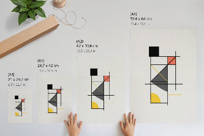 Sieninis plakatas Geometrinių raštų linijos formuoja modernų stilių