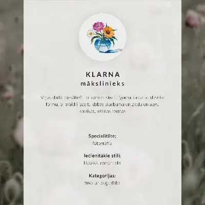 Plakatas pastelinės gėlės, atspindinčios eleganciją, harmoniją ir jausmingumą