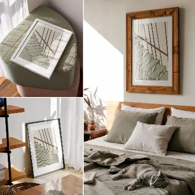 Plakatas laiptų geometrija, dinamiškumas, minimalizmas ir elegancija