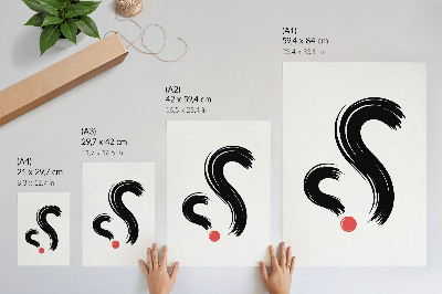 Plakatas Minimalistiniai kontrastai, dinamika, raudonas akcentas