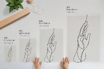 Minimalistinis plakatas rankų linijos elegancija ir modernumas