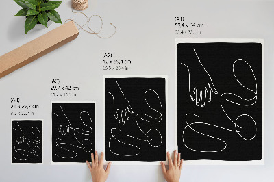 Dekoratyvinis plakatas Juodai baltos lenktos linijos minimalizmo ranka