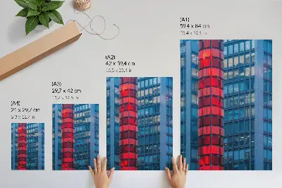Dekoratyvinis plakatas moderni architektūra su miesto atmosfera ir erdvumo pojūčiu