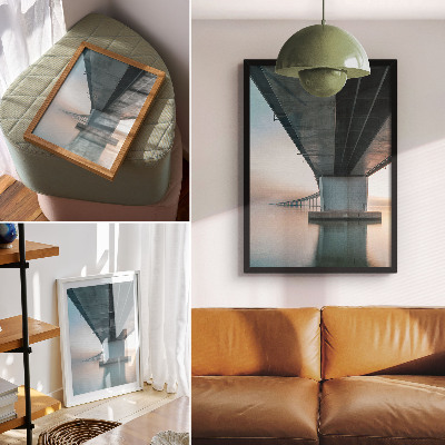 Dekoratyvinis plakatas Tiltas per vandenį minimalistinis elegancija modernumas