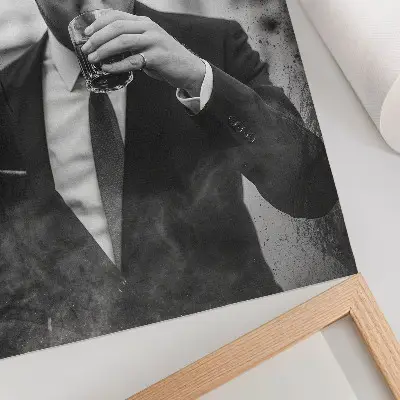 Plakatas juodai baltas elegantiškas portretas
