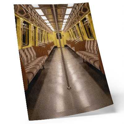 Plakatas svetainei Metro interjeras geltoname medyje modernus
