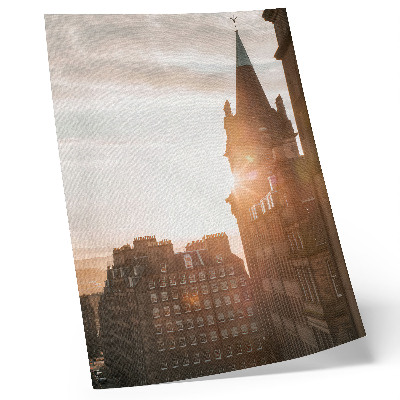 Plakatas Architektūra šiltų atspalvių saulėlydis