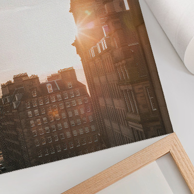 Plakatas Architektūra šiltų atspalvių saulėlydis