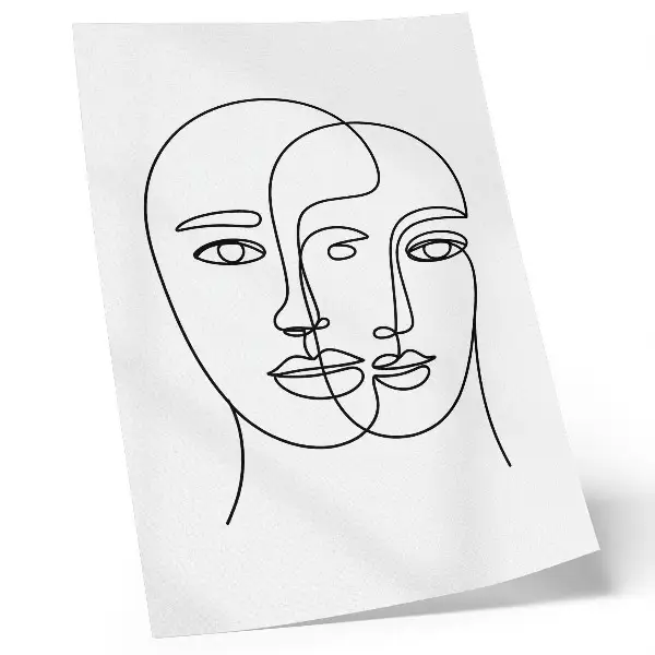 Plakatas dvimatės veido linijos modernumas ir elegancija