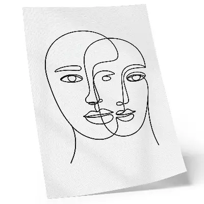 Plakatas dvimatės veido linijos modernumas ir elegancija