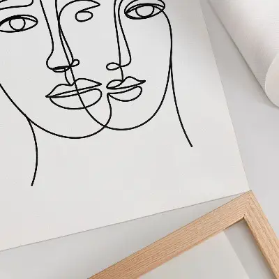 Plakatas dvimatės veido linijos modernumas ir elegancija