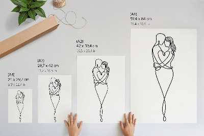 Dekoratyvinis plakatas Minimalistinis poros dizainas su širdies linija