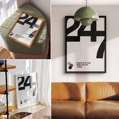 Plakatas svetainei Minimalistinis dizainas su dideliais juodai baltais skaičiais