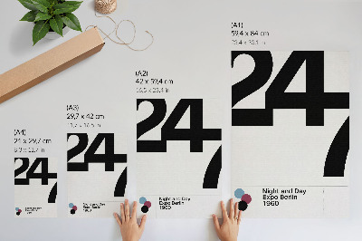Plakatas svetainei Minimalistinis dizainas su dideliais juodai baltais skaičiais