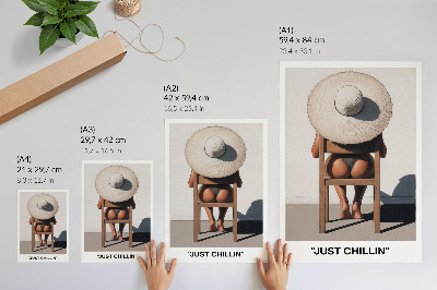 Plakatas Minimalistinio dizaino skrybėlė atpalaiduojančiai atmosferai