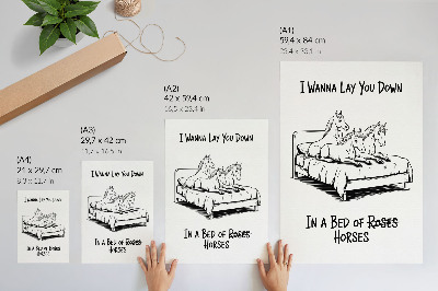 Dekoratyvinis plakatas Juodai baltas humoro iliustruojantis tekstas su gyvūnais