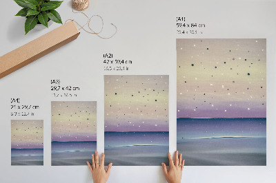 Plakatas svetainei Minimalistiniai violetiniai ir tamsiai mėlyni dangaus lašai