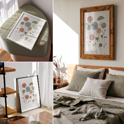 Plakatas Geometrinės gėlės pastelinių atspalvių modernūs