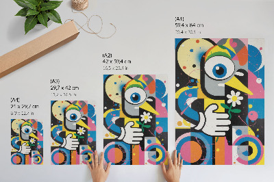 Sieninis plakatas Geometrinė abstrakcija, ryškios spalvos, kontrastai