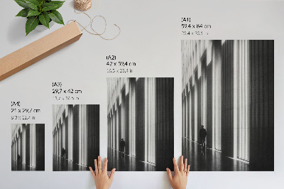 Plakatas svetainei Juodai balti geometriniai raštai erdvės šviesoje