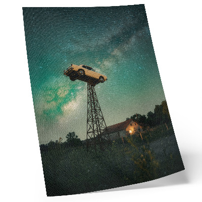 Plakatas Įspūdingas dangaus automobilis ant bokšto