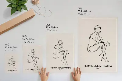 Plakatas svetainei subtilios formos, linijos, elegancija ir harmonija