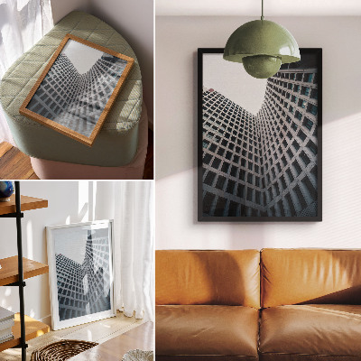 Sieninis plakatas Šiuolaikinės architektūros vertikalios linijos