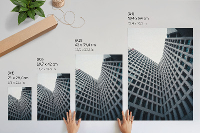 Sieninis plakatas Šiuolaikinės architektūros vertikalios linijos