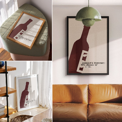 Dekoratyvinis plakatas Minimalistinė grafika bordo tonais