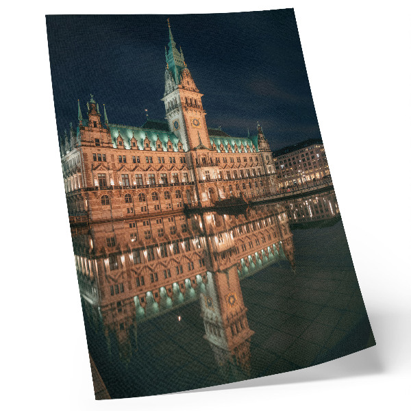 Sieninis plakatas Klasikinė architektūra atspindėjo vakaro šviesą
