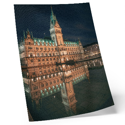 Sieninis plakatas Klasikinė architektūra atspindėjo vakaro šviesą