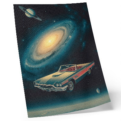 Dekoratyvinis plakatas Automobilis kosmose – fantastiškas derinys