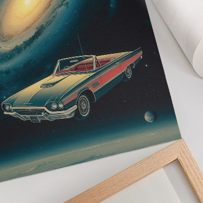 Dekoratyvinis plakatas Automobilis kosmose – fantastiškas derinys