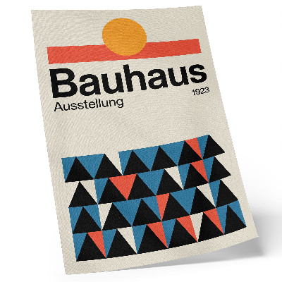 Plakatas Bauhaus grafika su oranžiniu akcentu
