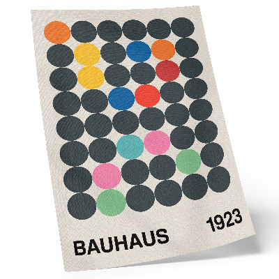 Sieninis plakatas Geometriniai juodi apskritimai, ryškios spalvos, Bauhaus įkvėpimas