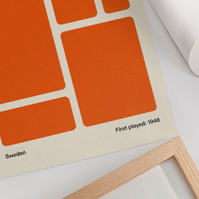Plakatas svetainei Oranžiniai stačiakampiai kreminiame fone