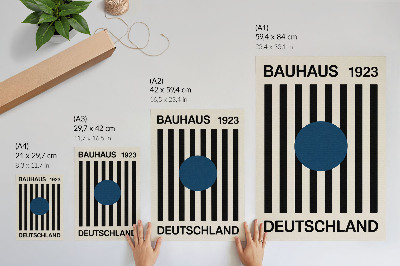 Dekoratyvinis plakatas Juodos linijos, smėlio spalvos fonas, tamsiai mėlyna, modernus pojūtis