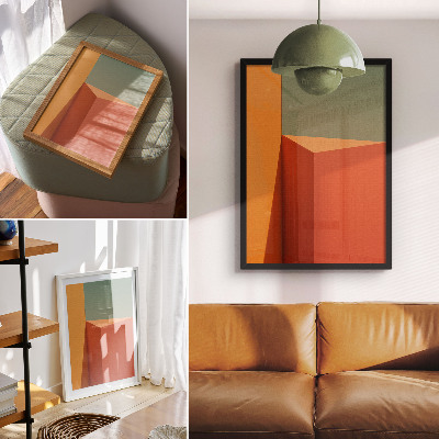 Sieninis plakatas Geometrinės architektūros spalvų harmonija erdvėje