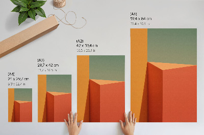 Sieninis plakatas Geometrinės architektūros spalvų harmonija erdvėje