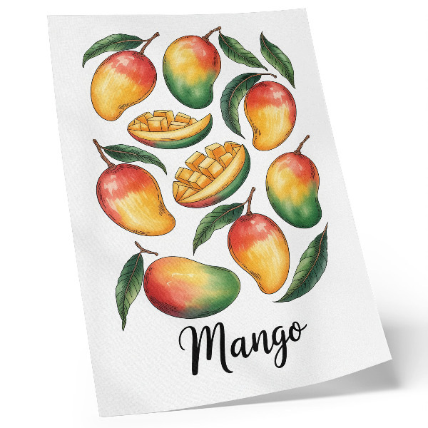 Plakatas svetainei Egzotiškų mango žalių lapų iliustracijos stilius