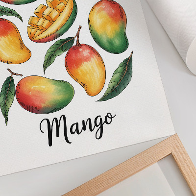 Plakatas svetainei Egzotiškų mango žalių lapų iliustracijos stilius