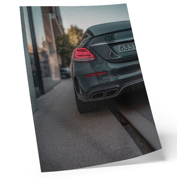 Plakatas Stilingas automobilis miesto erdvėje