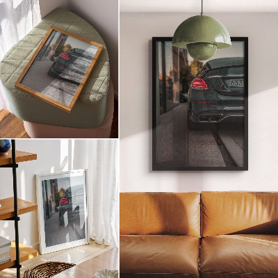 Plakatas Stilingas automobilis miesto erdvėje