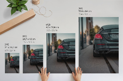 Plakatas Stilingas automobilis miesto erdvėje